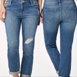JustFab | Distressed Boyfriend Ankle Jean.